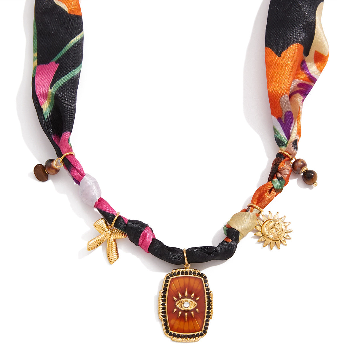 Stainless Steel Jewelry Tigers Eye Evil Eye Hijab Necklace