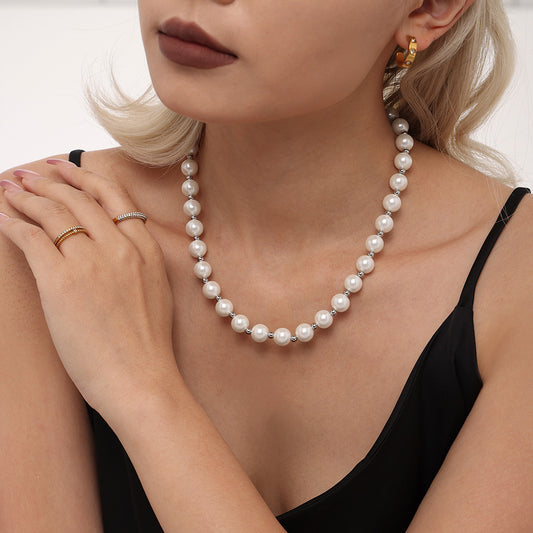 Womens Luxe Elegant Pearl Necklace