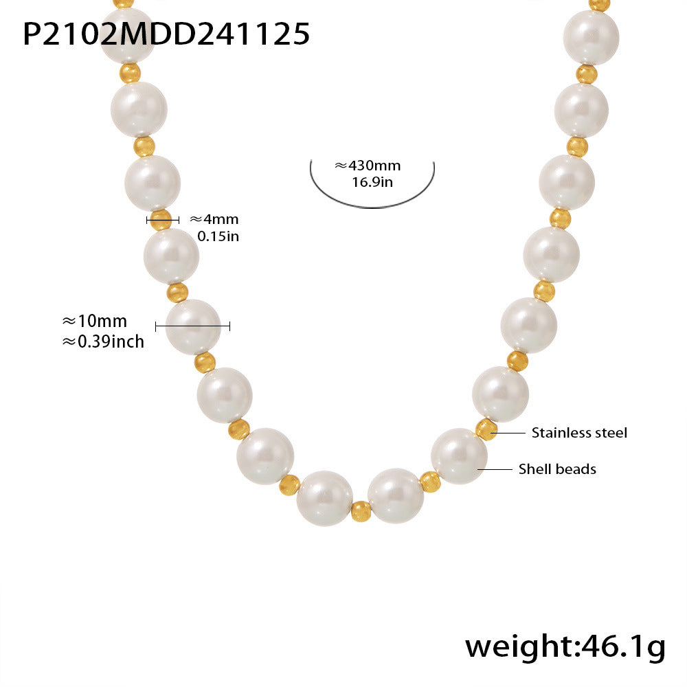 Womens Luxe Elegant Pearl Necklace