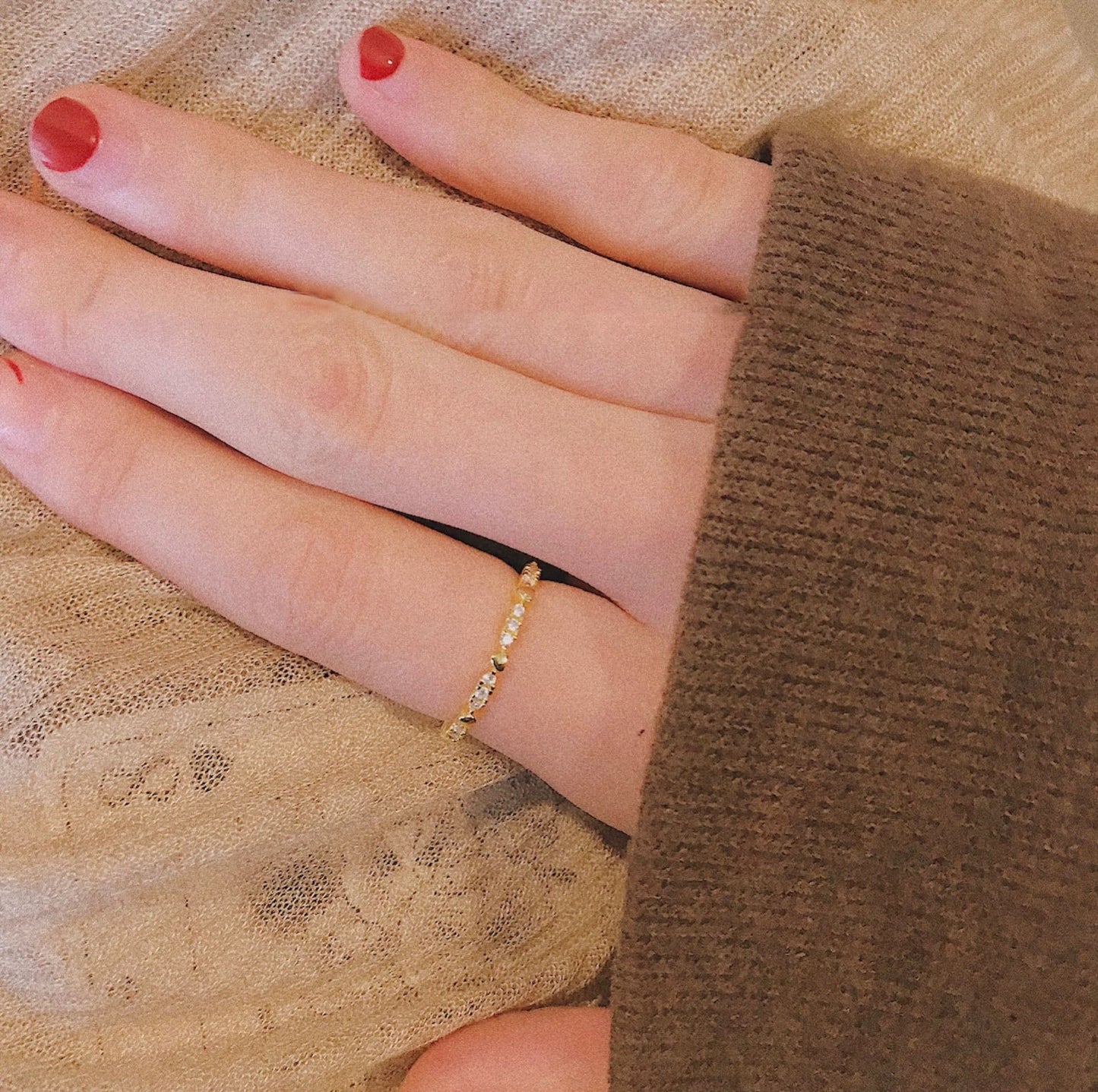 S925 Sterling Silver Heart-Shaped Diamond-Encrusted Ring