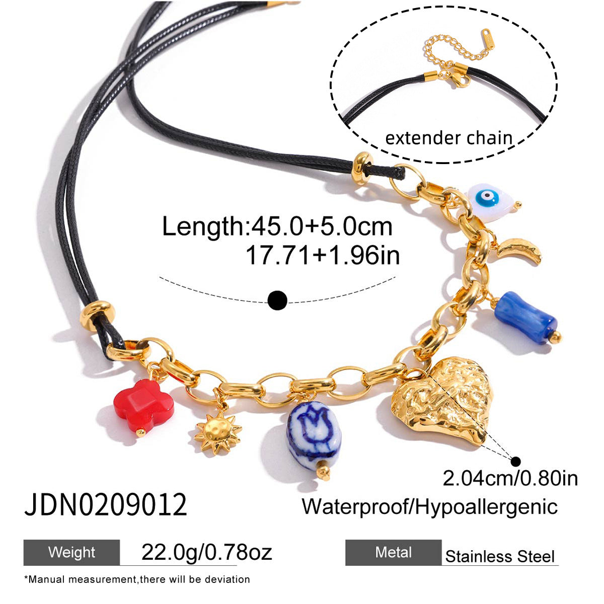 Retro Multi-Style Stainless Steel Heart Necklace Set