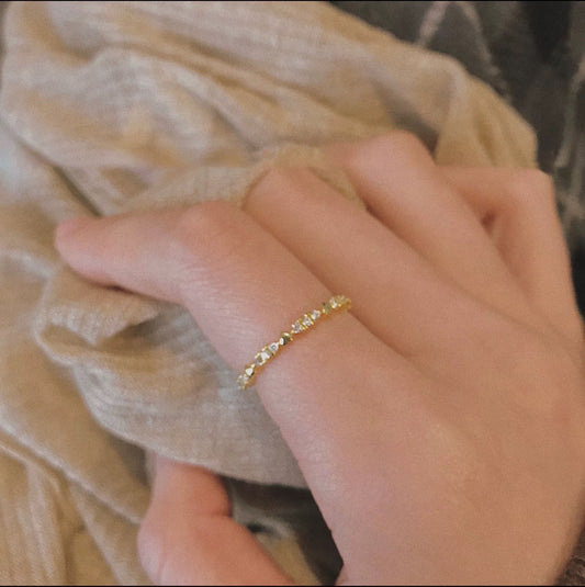 S925 Sterling Silver Heart-Shaped Diamond-Encrusted Ring