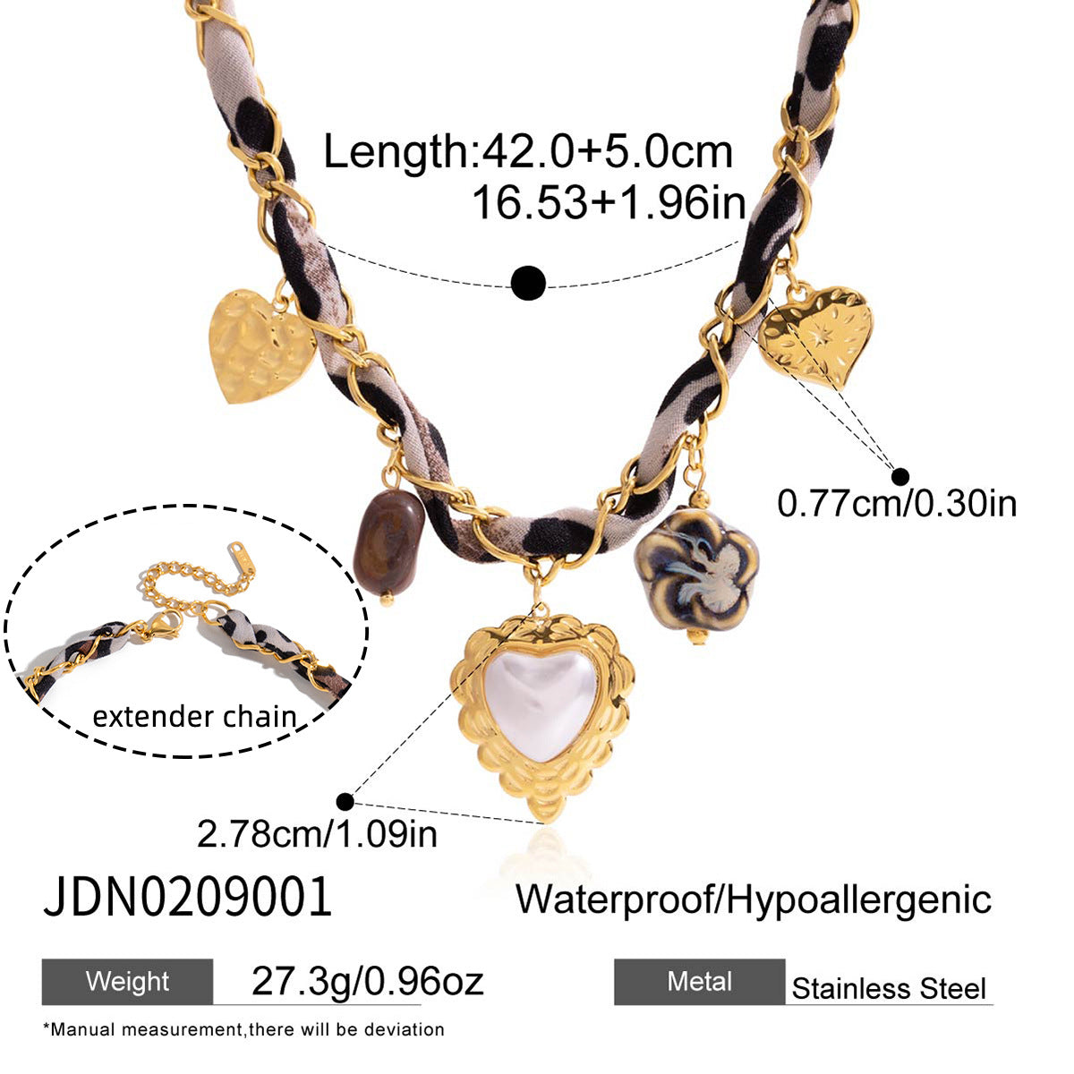 Retro Multi-Style Stainless Steel Heart Necklace Set